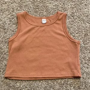 Brown ribbed tank top.  Brand: Shein. Size: 11-12yrs.  Color: Brownish orange